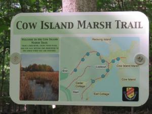 Cow Island Trail sign at the Opinicon Campus of the Queen's University Biological Station.